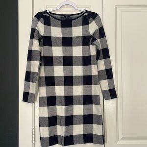Ann Taylor Black Buffalo Check Dress NWT